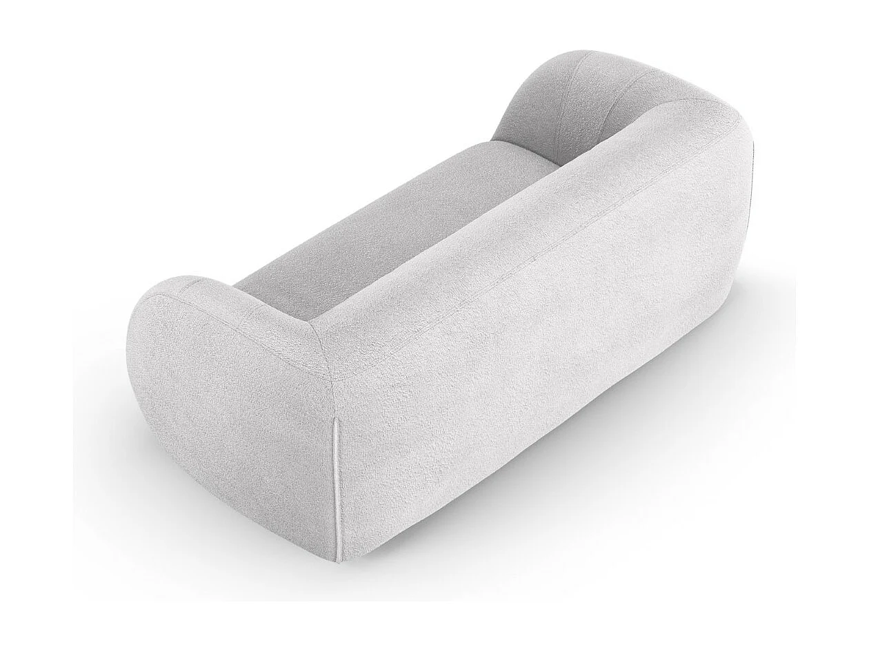 Cosmopolitan Design - Canapé "Essen" 2 places en bouclé gris clair - 210x95x86cm