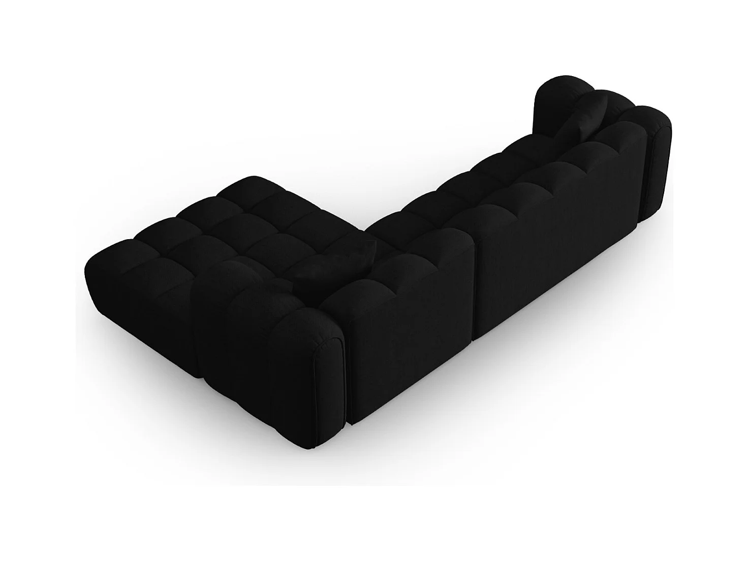 CXL by Christian Lacroix - Divano angolare modulare destro "Clotilde" 4 posti in tessuto strutturato nero - 306x190x70cm