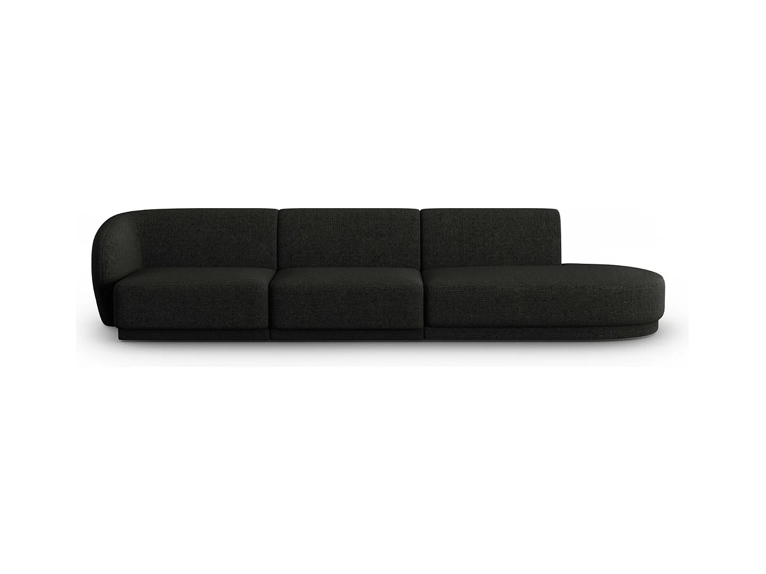 CXL by Christian Lacroix - Rechte modulaire bank "Lionel" 4 zitplaatsen, Chenille, Zwarte melange - 311x93x74cm