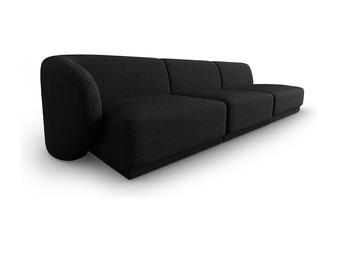 CXL by Christian Lacroix - Rechte modulaire bank "Lionel" 4 zitplaatsen, Chenille, Zwarte melange - 311x93x74cm