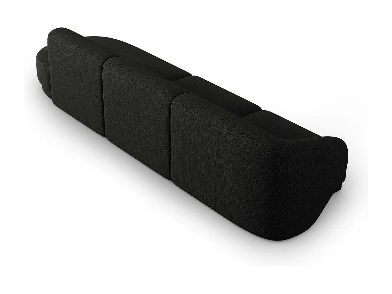 CXL by Christian Lacroix - Rechte modulaire bank "Lionel" 4 zitplaatsen, Chenille, Zwarte melange - 311x93x74cm