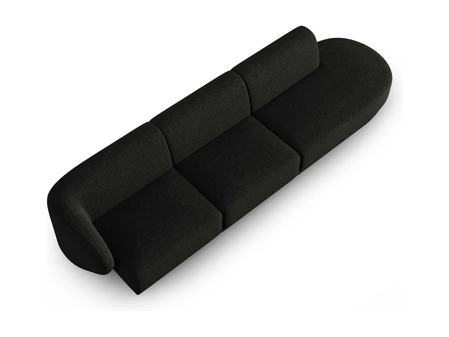 CXL by Christian Lacroix - Rechte modulaire bank "Lionel" 4 zitplaatsen, Chenille, Zwarte melange - 311x93x74cm