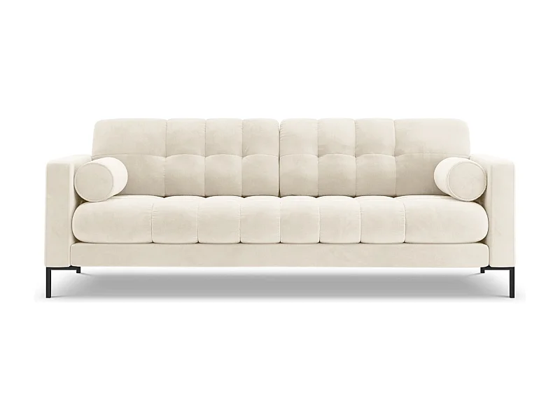 Cosmopolitan Design - 3-Sitzer Sofa "Bali" aus Samt leichtes beige - 177x92x75cm