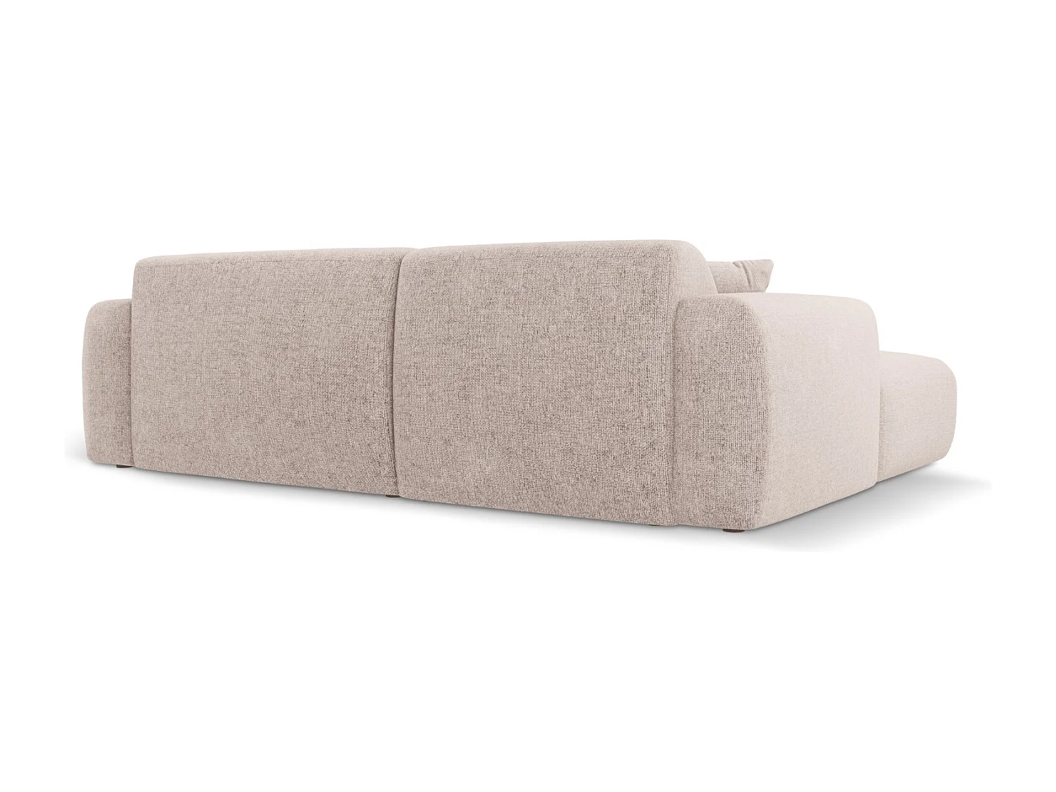 Cosmopolitan Design - Sofá de canto direito "Nolio" 4 lugares em tecido chenille bege - 235x170x72cm