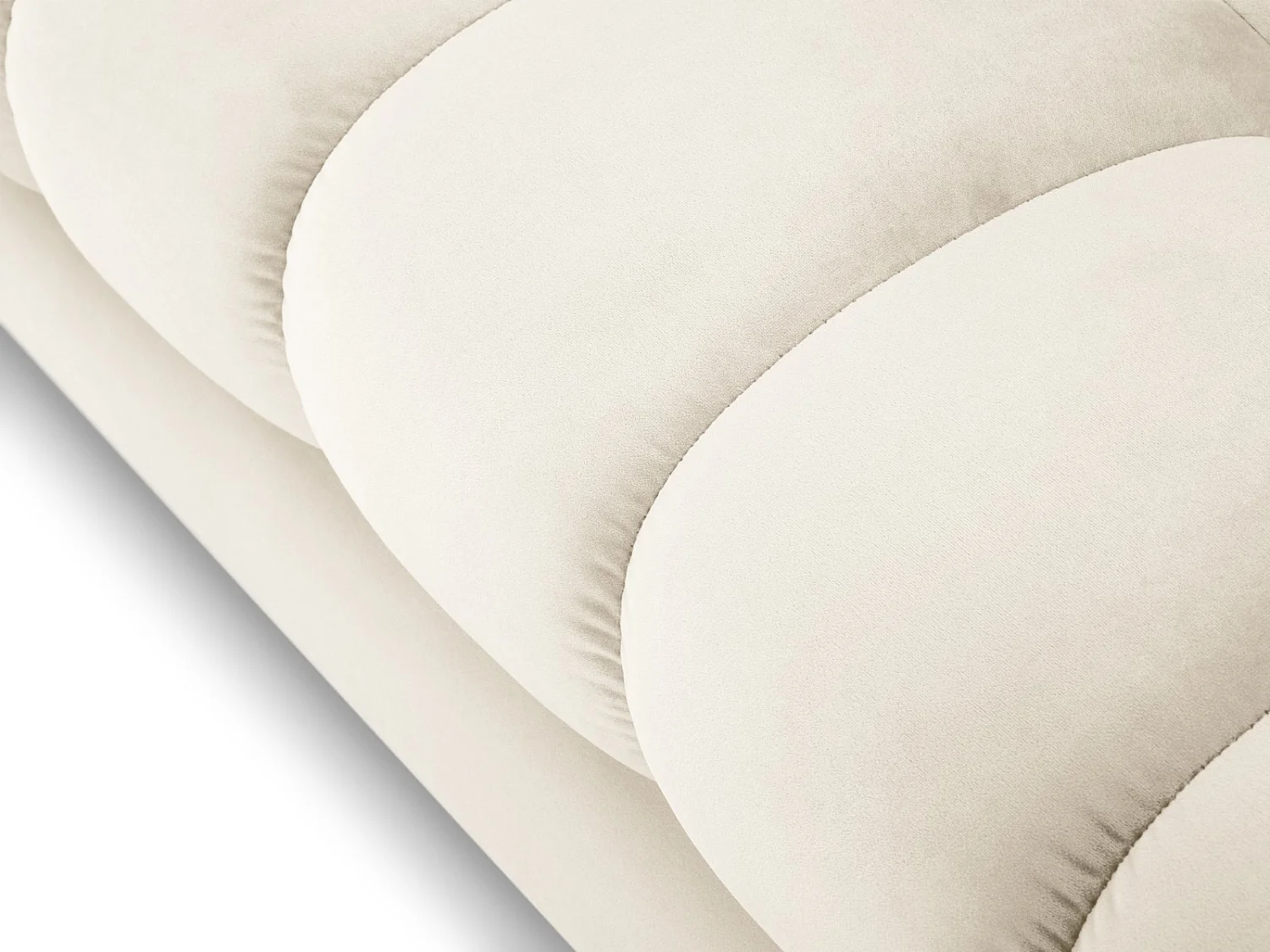 Cosmopolitan Design - Divano angolare destro "Bali" 5 posti in velluto beige chiaro - 293x185x75cm