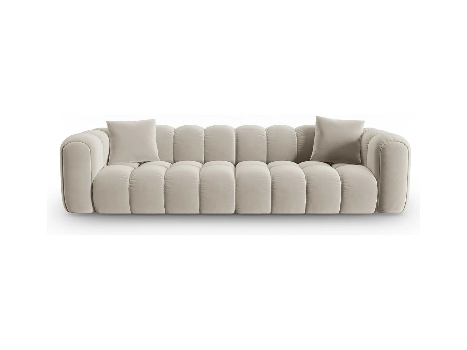 CXL by Christian Lacroix - Modulaire bank "Clotilde" 4 zitplaatsen, Flueel, Ecru - 298x94x70cm