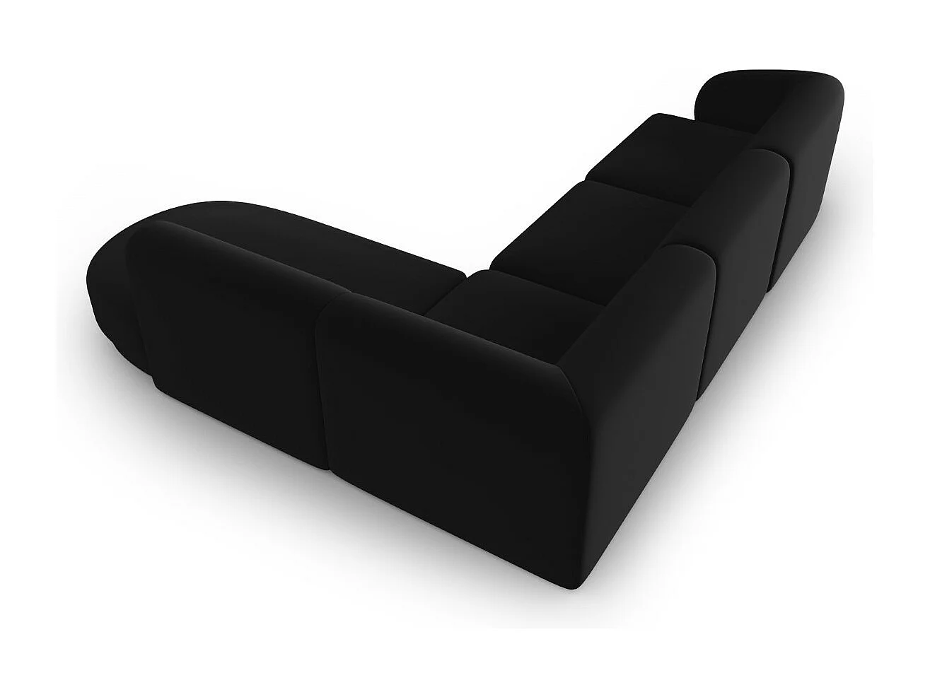 CXL by Christian Lacroix - Narożnik prawy panoramiczny, "Lionel" 5 miejsc welur, czarny - 265x232x74cm