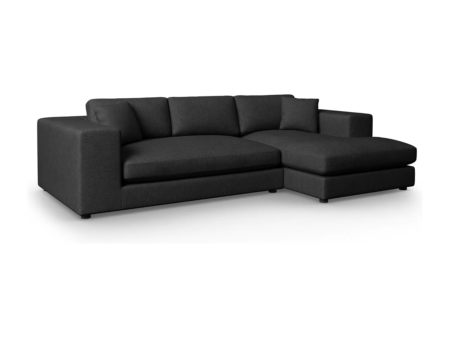 CXL by Christian Lacroix - Rechter hoekbank "Tendance" 5 zitplaatsen, Structurele stof, Zwart - 282x174x72cm