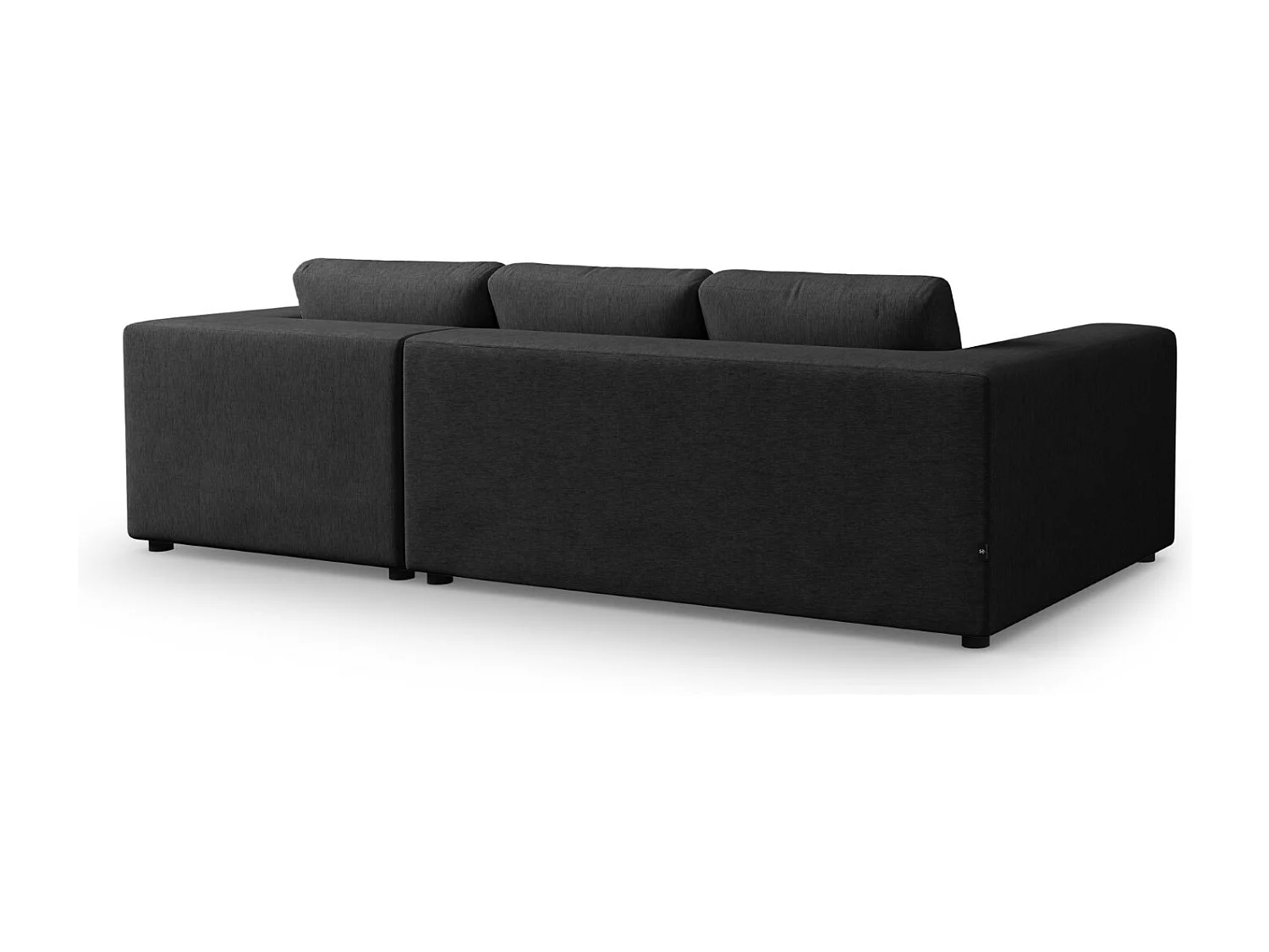 CXL by Christian Lacroix - Canapé d'angle droit "Tendance" 5 places en tissu structurel noir - 282x174x72cm