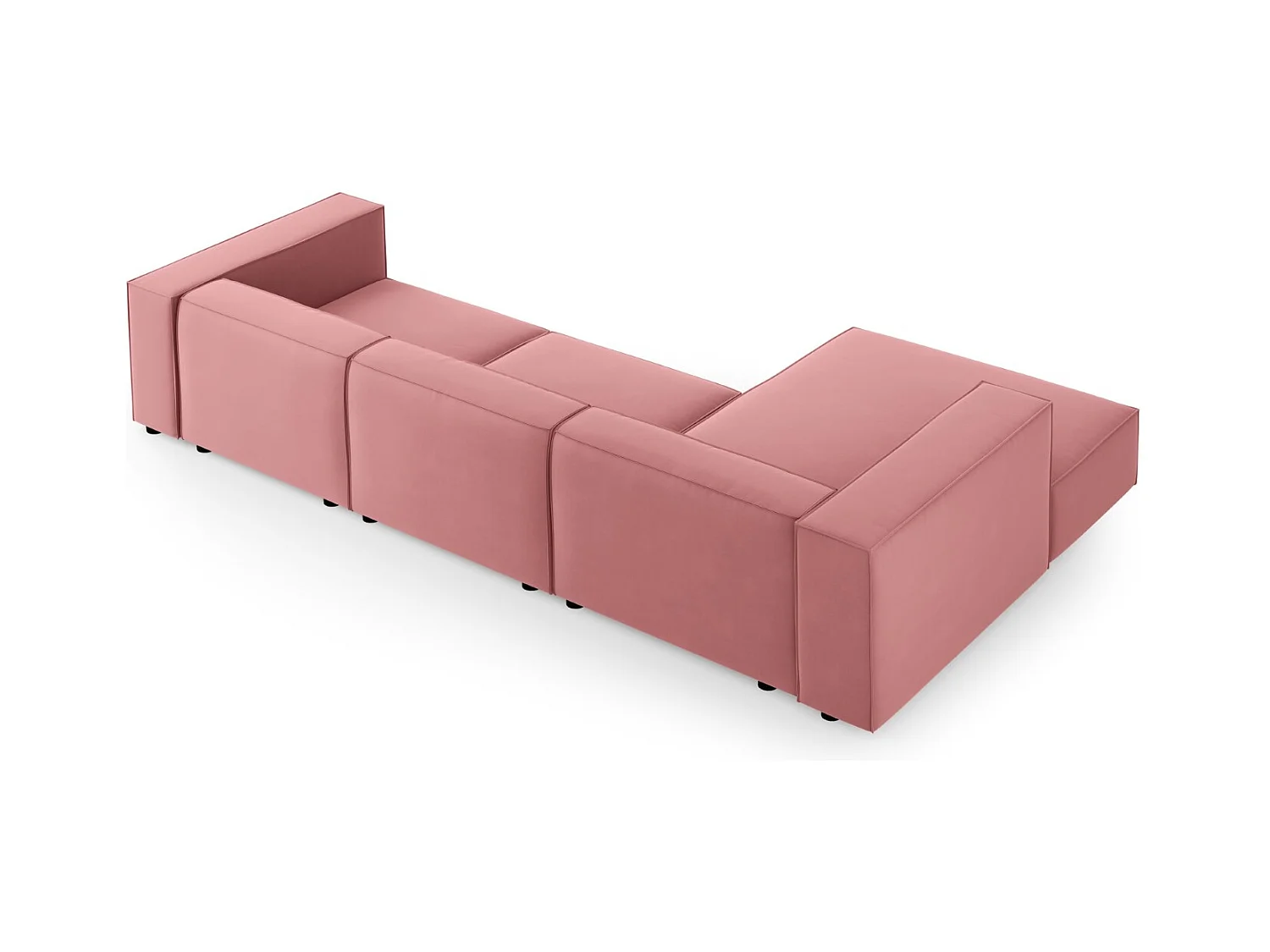 Cosmopolitan Design - Canapé d'angle gauche "Arendal" 4 places en velours saumon - 284x166x70cm