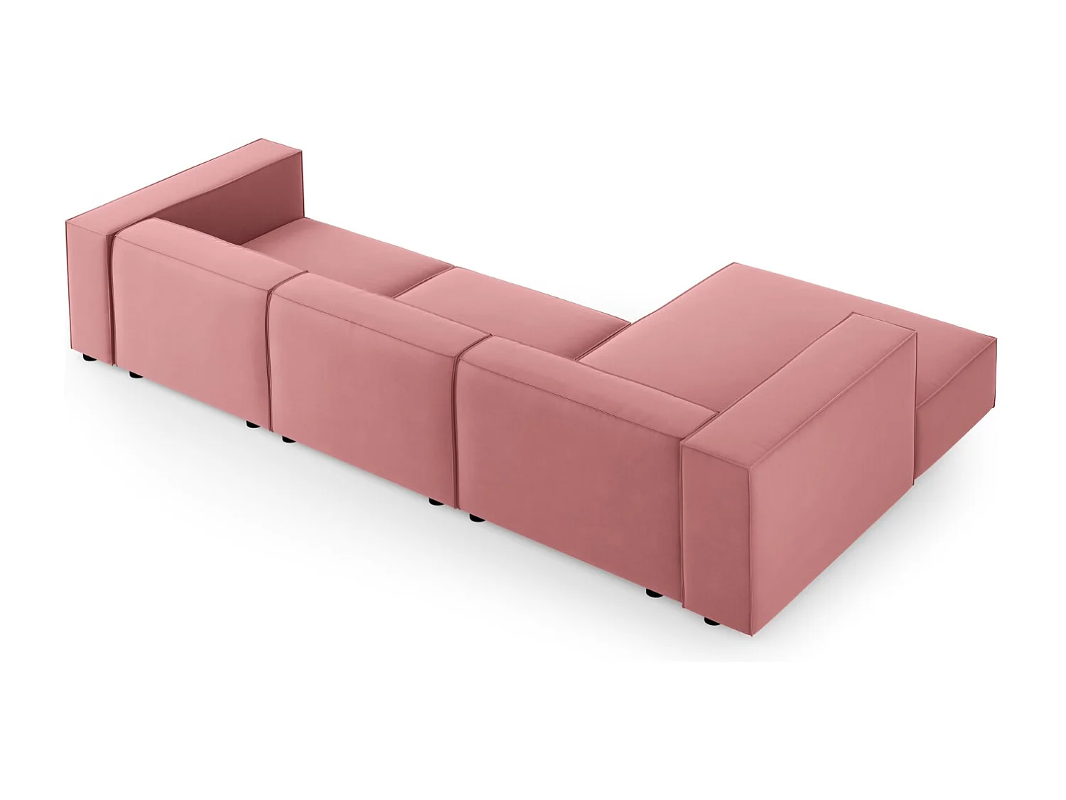 Cosmopolitan Design - Canapé d'angle gauche "Arendal" 4 places en velours saumon - 284x166x70cm