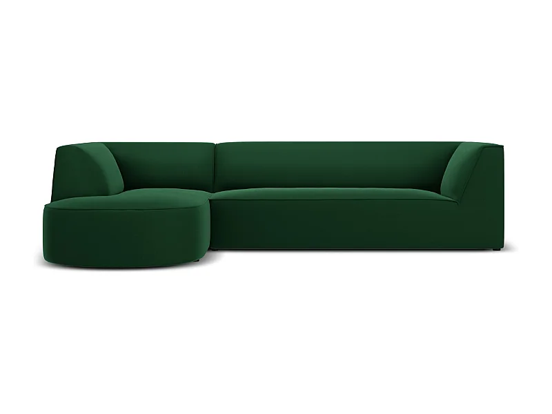 CXL by Christian Lacroix - Canapé d'angle gauche "Charles" 4 places en velours vert - 273x180x69cm