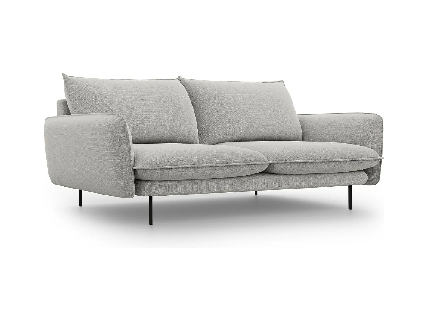 Cosmopolitan Design - Bank "Vienna" 3 zitplaatsen, Structurele stof, Lichtgrijs - 200x92x95cm
