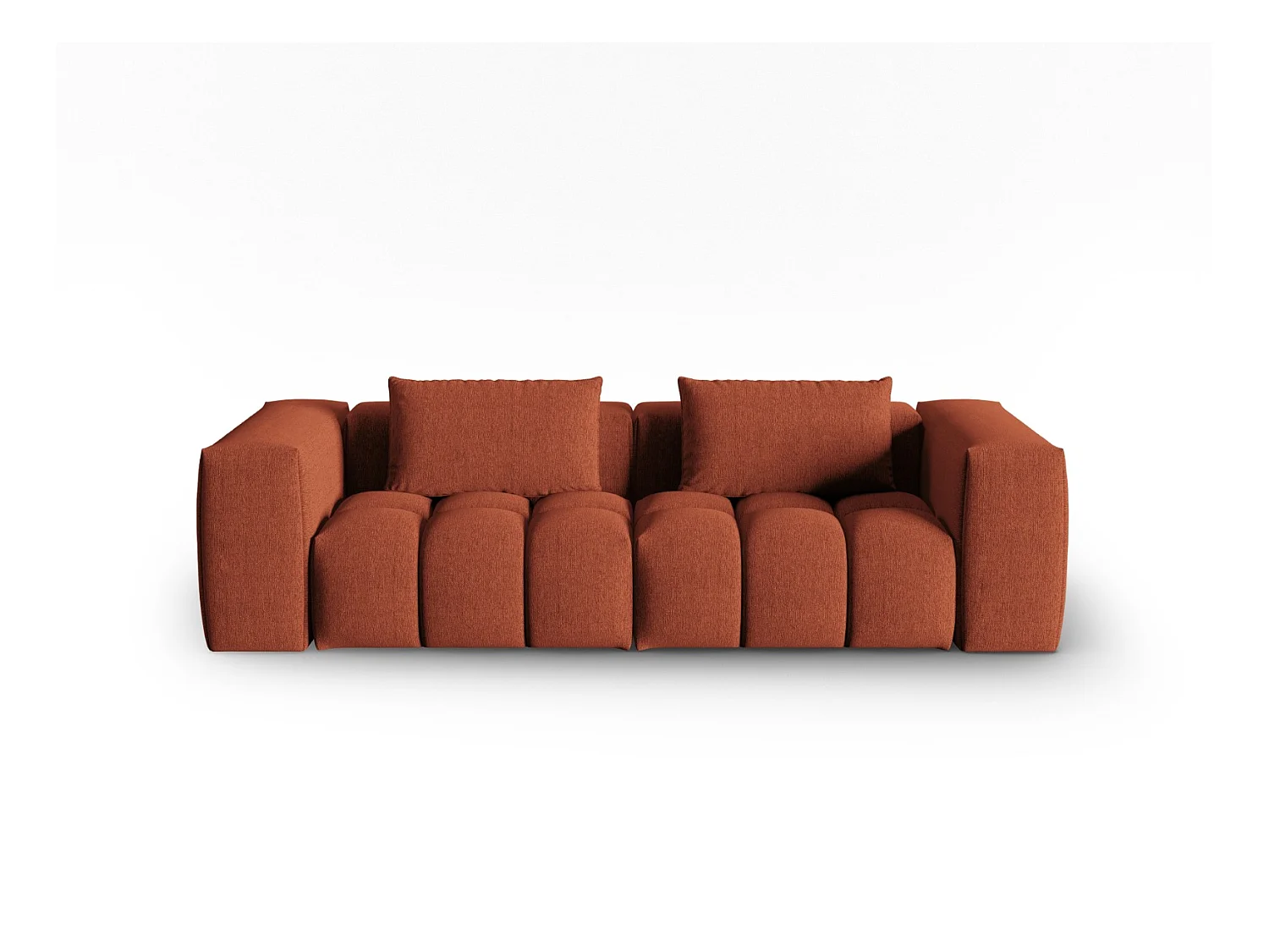 CXL by Christian Lacroix - Modulaire bank "Lorella" 3 zitplaatsen, Structurele stof, Koraal - 230x85x70cm
