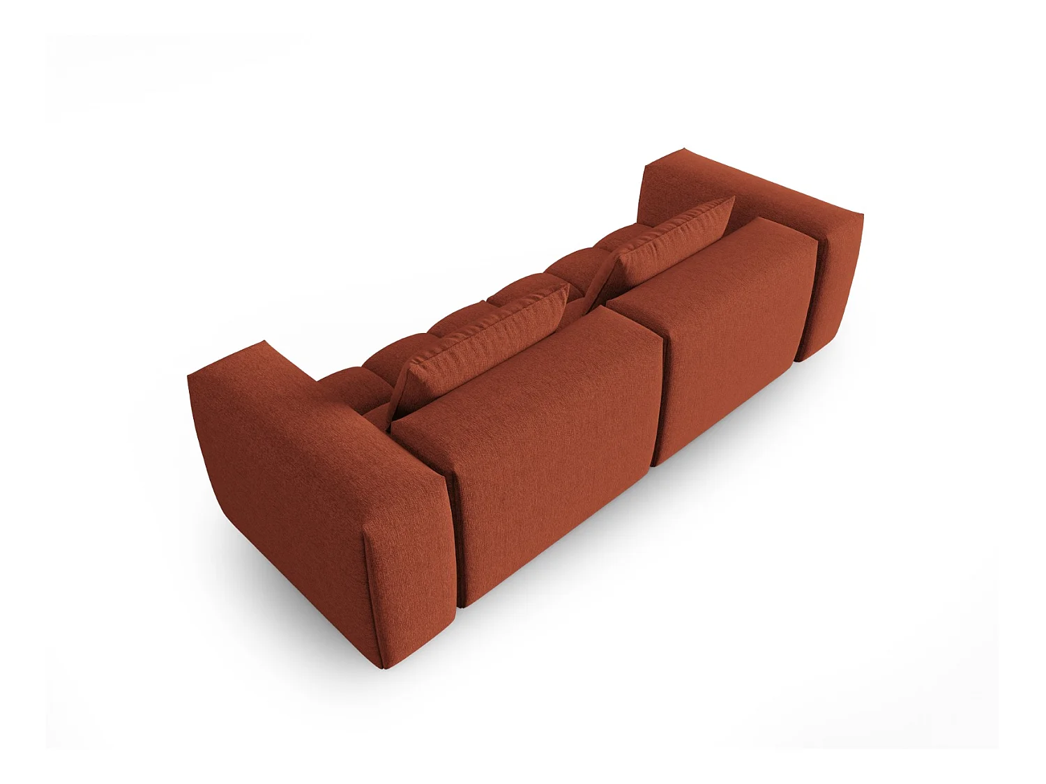 CXL by Christian Lacroix - Canapé modulable "Lorella" 3 places en tissu structurel corail - 230x85x70cm