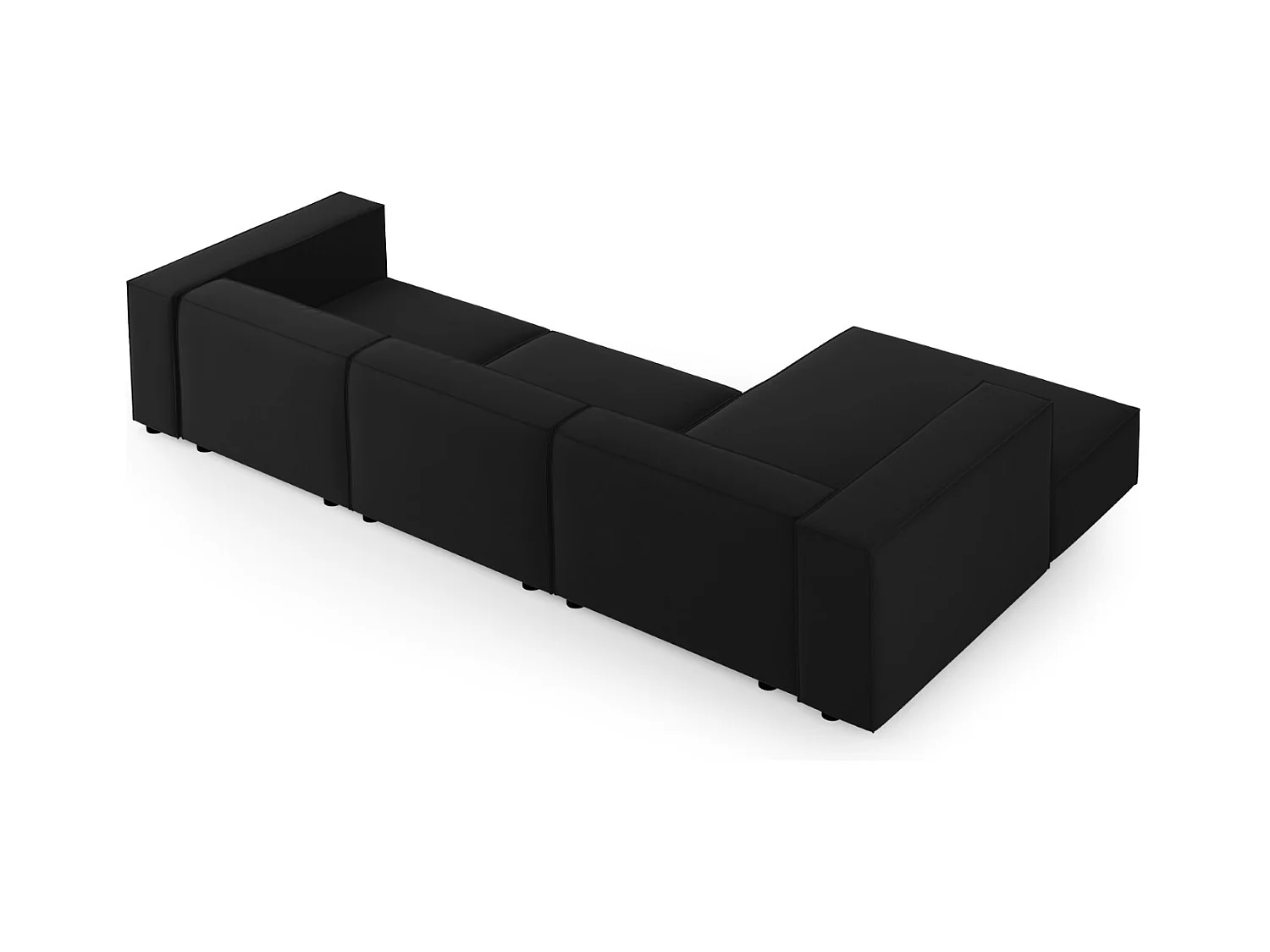 Cosmopolitan Design - Canapé d'angle gauche "Arendal" 4 places en velours noir - 284x166x70cm