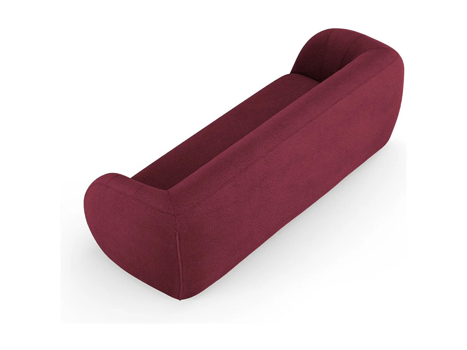 Cosmopolitan Design - 3-Sitzer Sofa "Essen" aus Boucle burgundfarben - 230x95x86cm