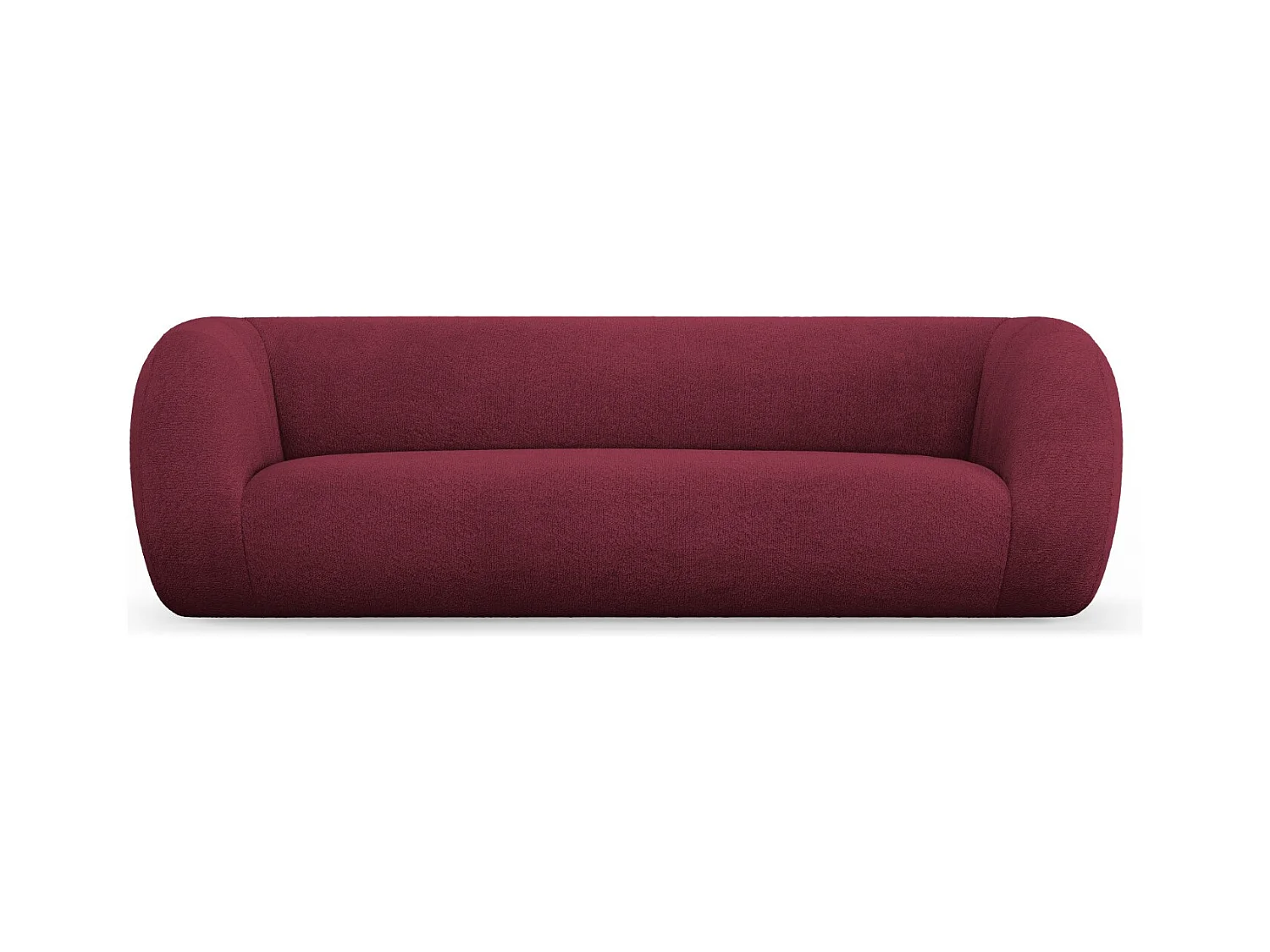 Cosmopolitan Design - Canapé "Essen" 3 places en bouclé bordeaux - 230x95x86cm