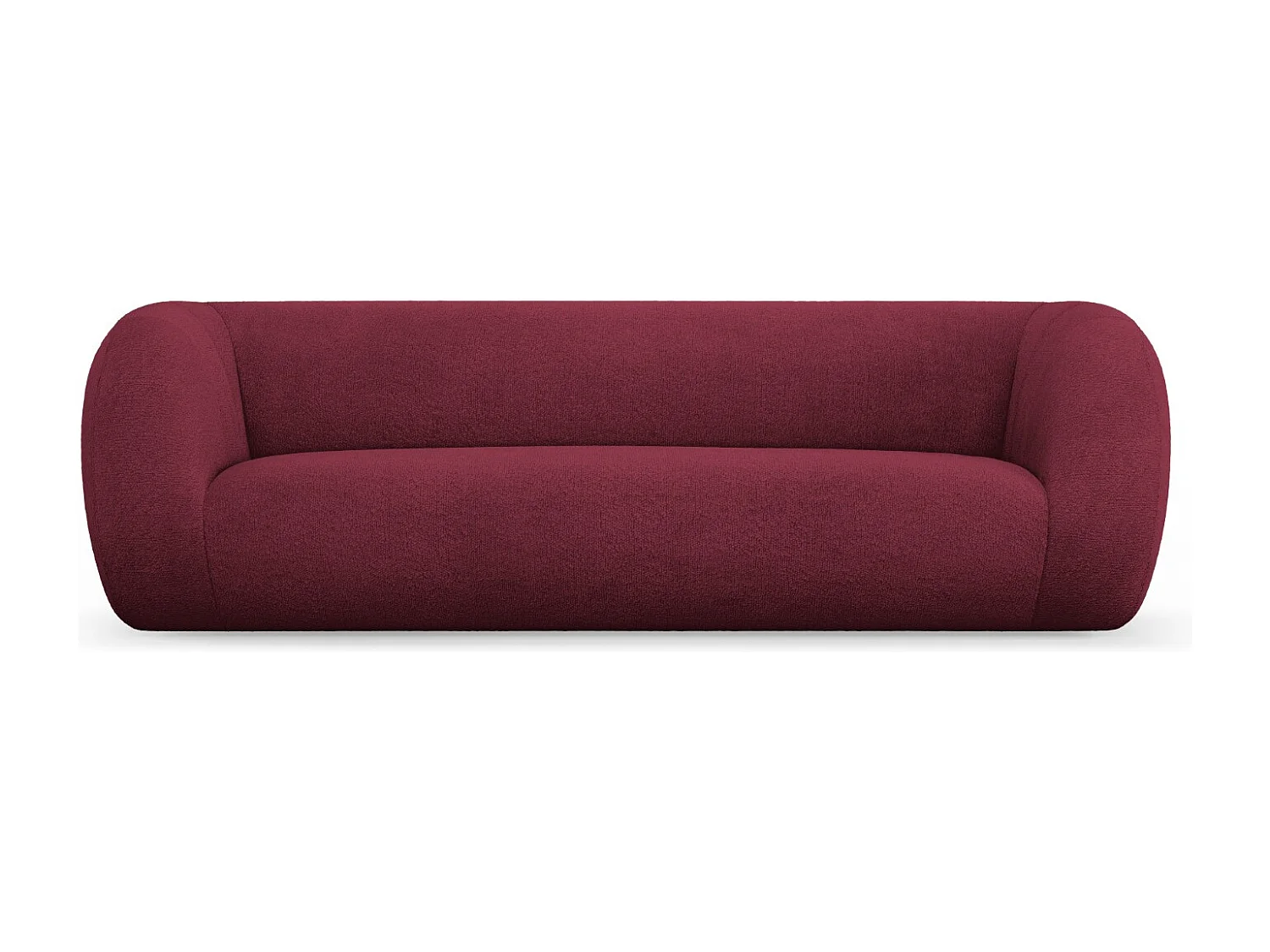 Cosmopolitan Design - Sofá "Essen" 3 lugares em tecido bouclé bordeaux - 230x95x86cm