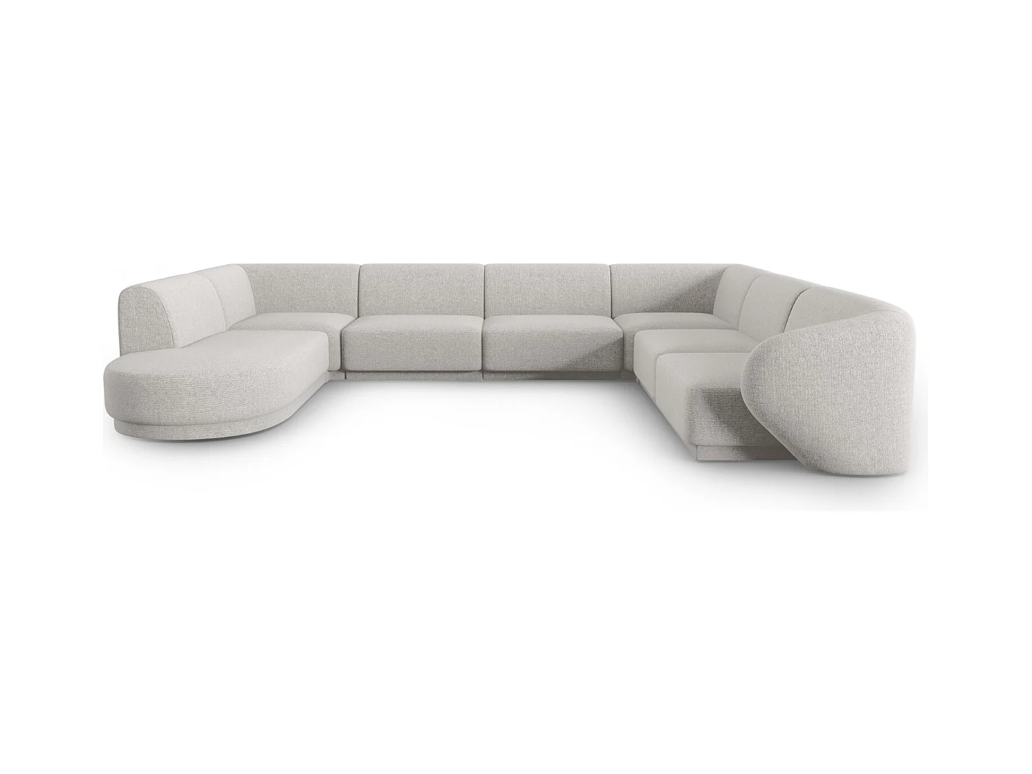 CXL by Christian Lacroix - Modulaire panoramische hoekbank rechts "Lionel" 8 zitplaatsen, Chenille, Gevlekt zilver - 342x323x74cm