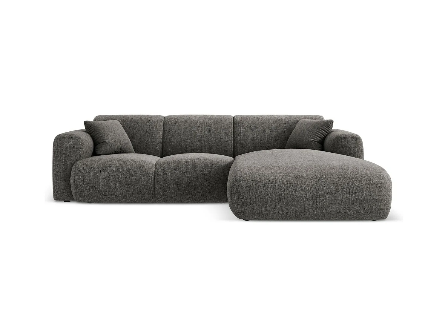 Cosmopolitan Design - Rechter hoekbank "Nolio" 4 zitplaatsen, Chenille, Grijs - 260x170x72cm