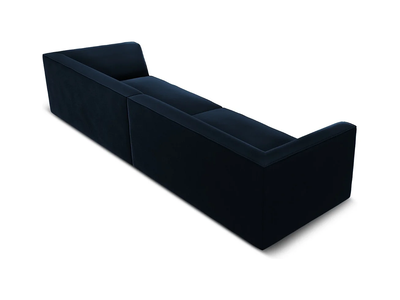 CXL by Christian Lacroix - Canapé "Charles" 4 places en velours bleu foncé - 302x93x69cm