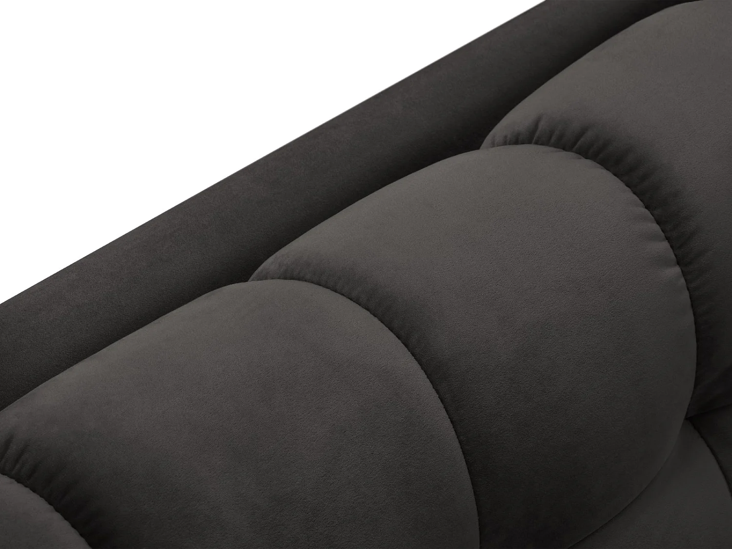 Cosmopolitan Design - Narożnik lewy, "Bali" 5 miejsc welur, szary ciemny - 293x185x75cm