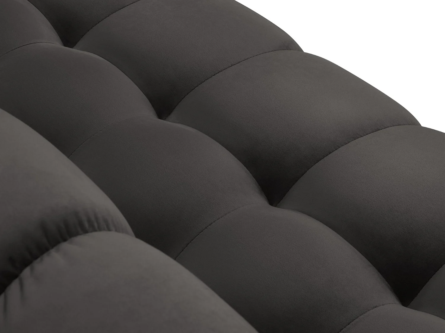 Cosmopolitan Design - Sofá de canto esquerdo "Bali" 5 lugares em veludo cinza escuro - 293x185x75cm