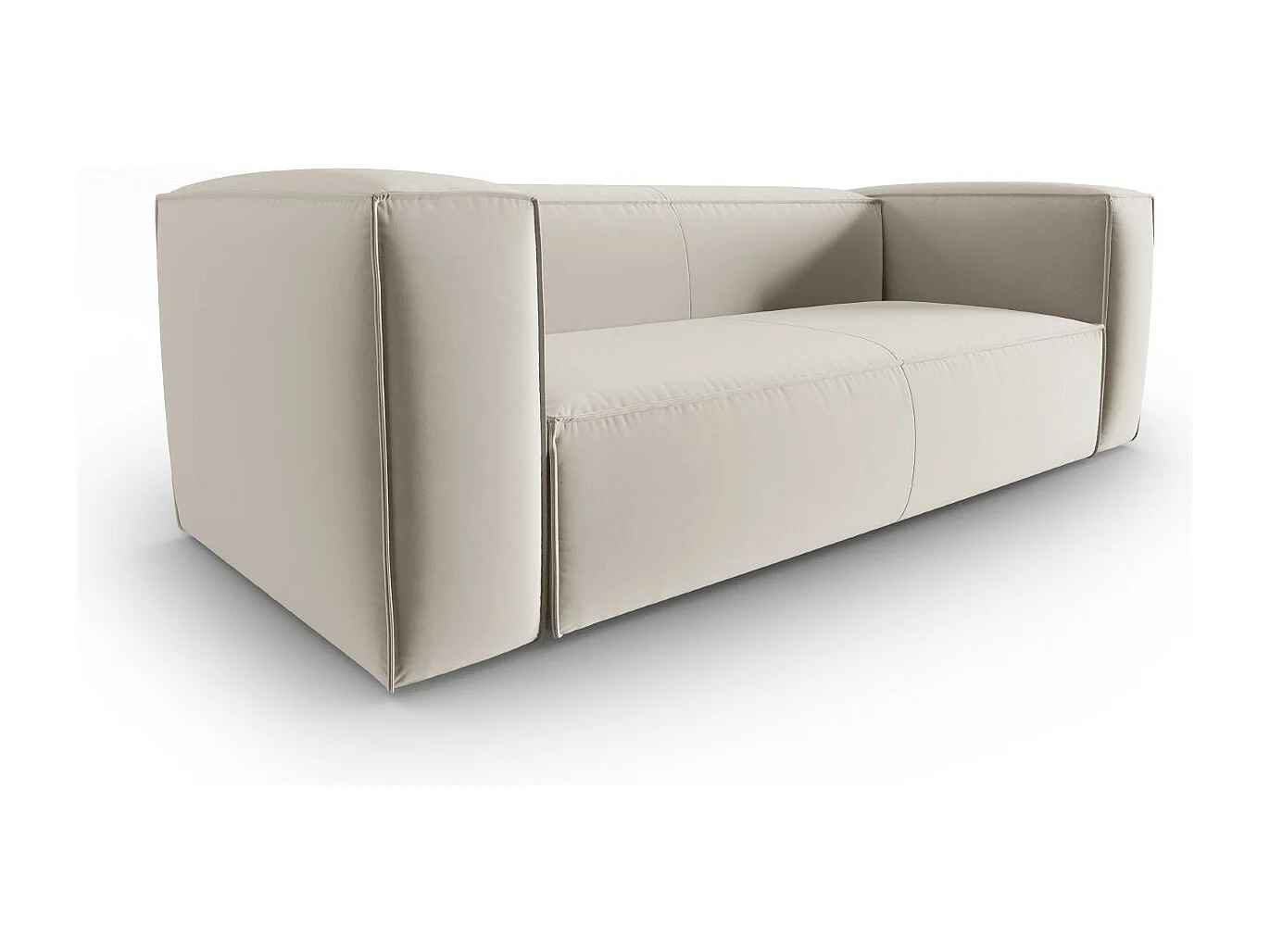 Cosmopolitan Design - Canapé "Mackay" 3 places en velours écru - 200x94x73cm