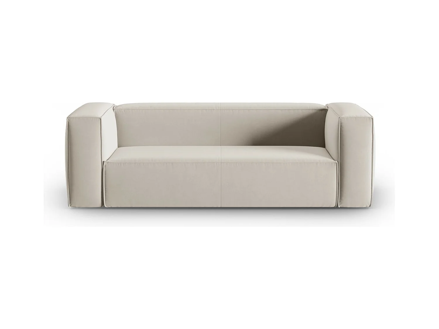 Cosmopolitan Design - Canapé "Mackay" 3 places en velours écru - 200x94x73cm