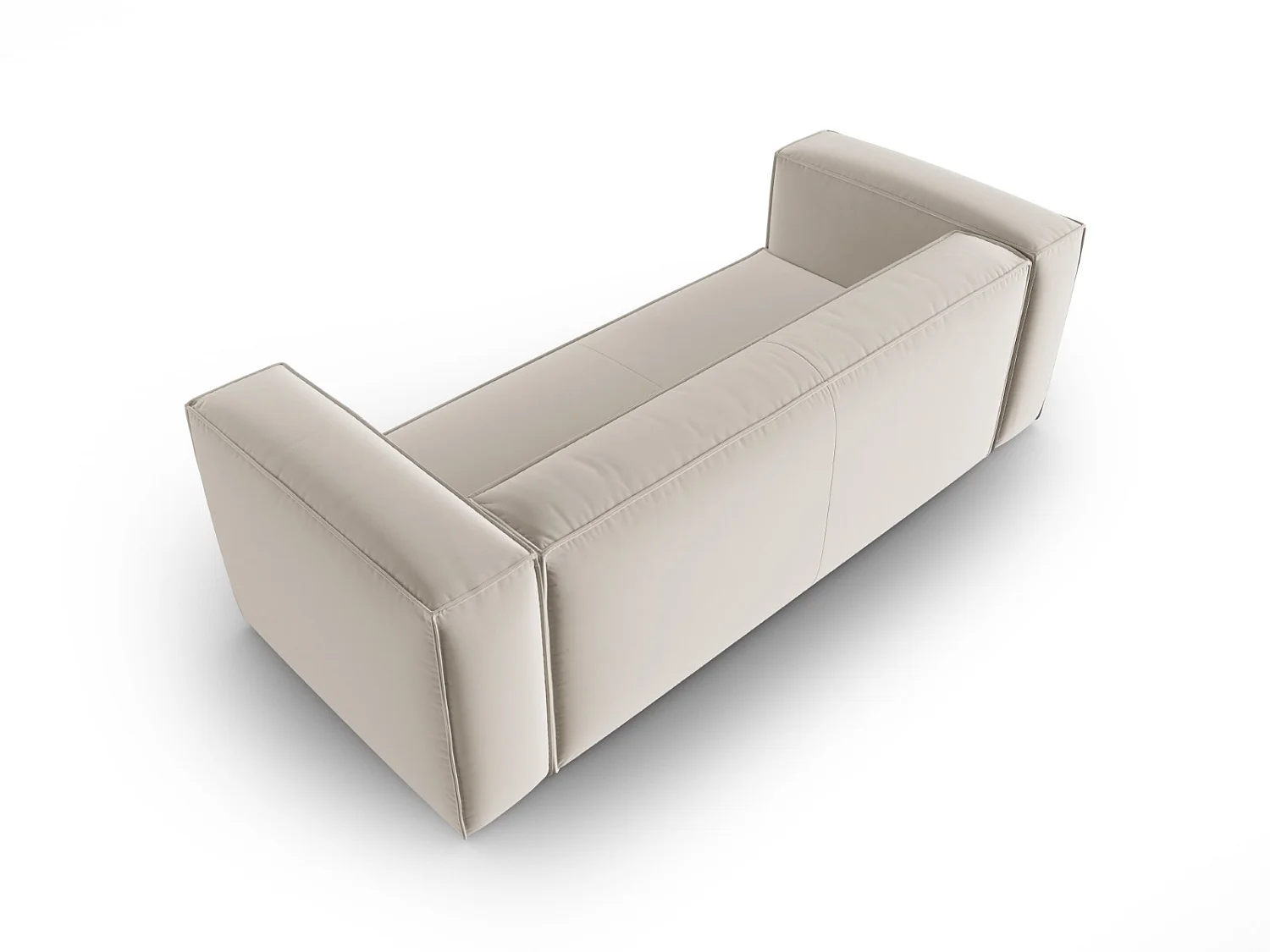 Cosmopolitan Design - 3-Sitzer Sofa "Mackay" aus Samt Ecru - 200x94x73cm