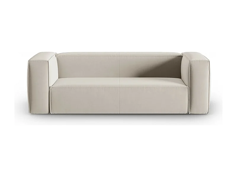 Cosmopolitan Design - Sofá "Mackay" 3 lugares em veludo cru - 200x94x73cm