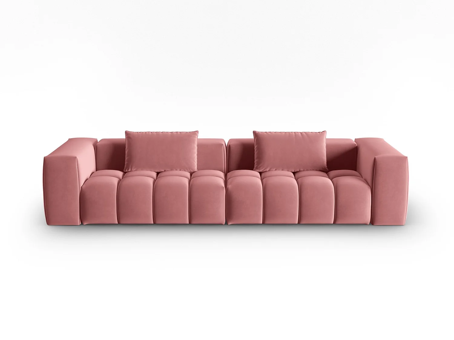 CXL by Christian Lacroix - Modulaire bank "Lorella" 5 zitplaatsen, Flueel, Zalm - 290x85x70cm
