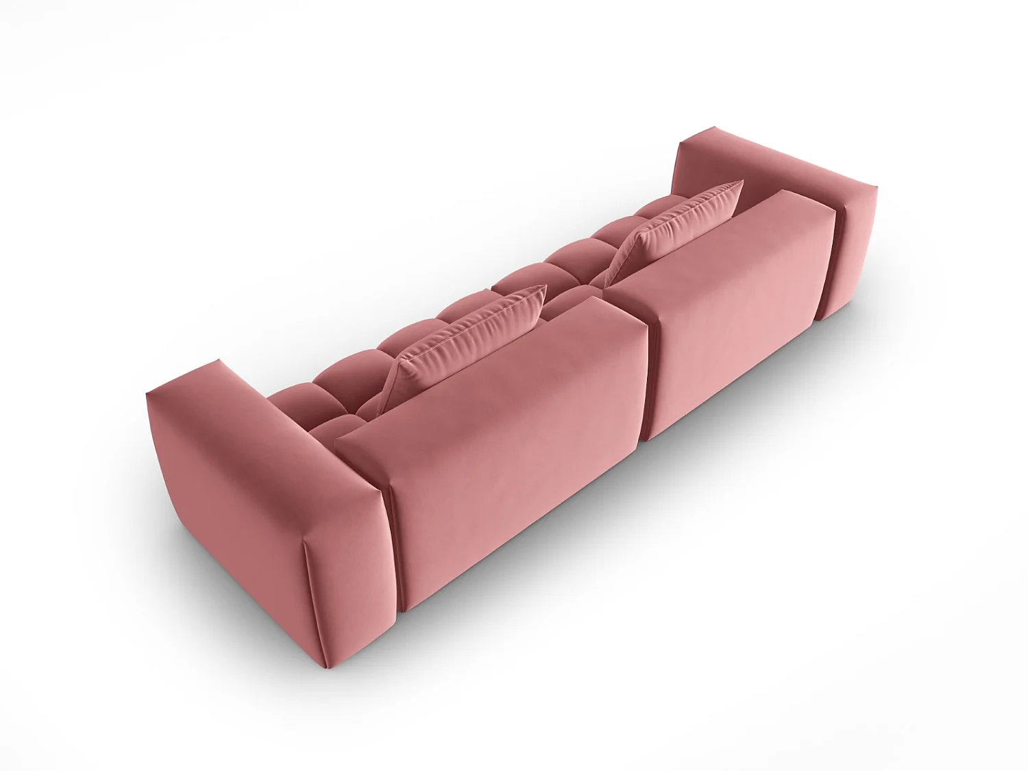 CXL by Christian Lacroix - Modulaire bank "Lorella" 5 zitplaatsen, Flueel, Zalm - 290x85x70cm