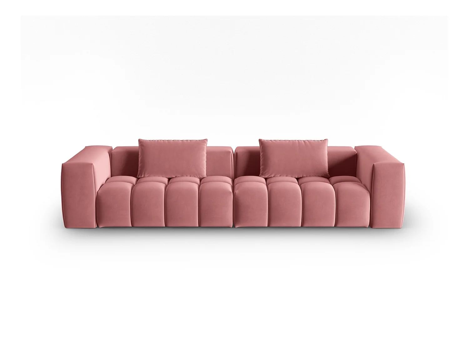 CXL by Christian Lacroix - Modulaire bank "Lorella" 5 zitplaatsen, Flueel, Zalm - 290x85x70cm