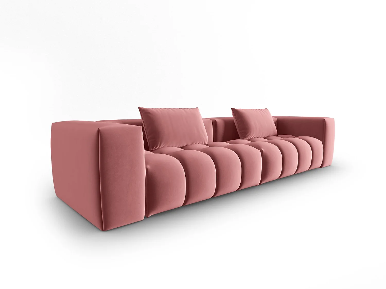 CXL by Christian Lacroix - Sofá modular "Lorella" 5 lugares em veludo salmão - 290x85x70cm