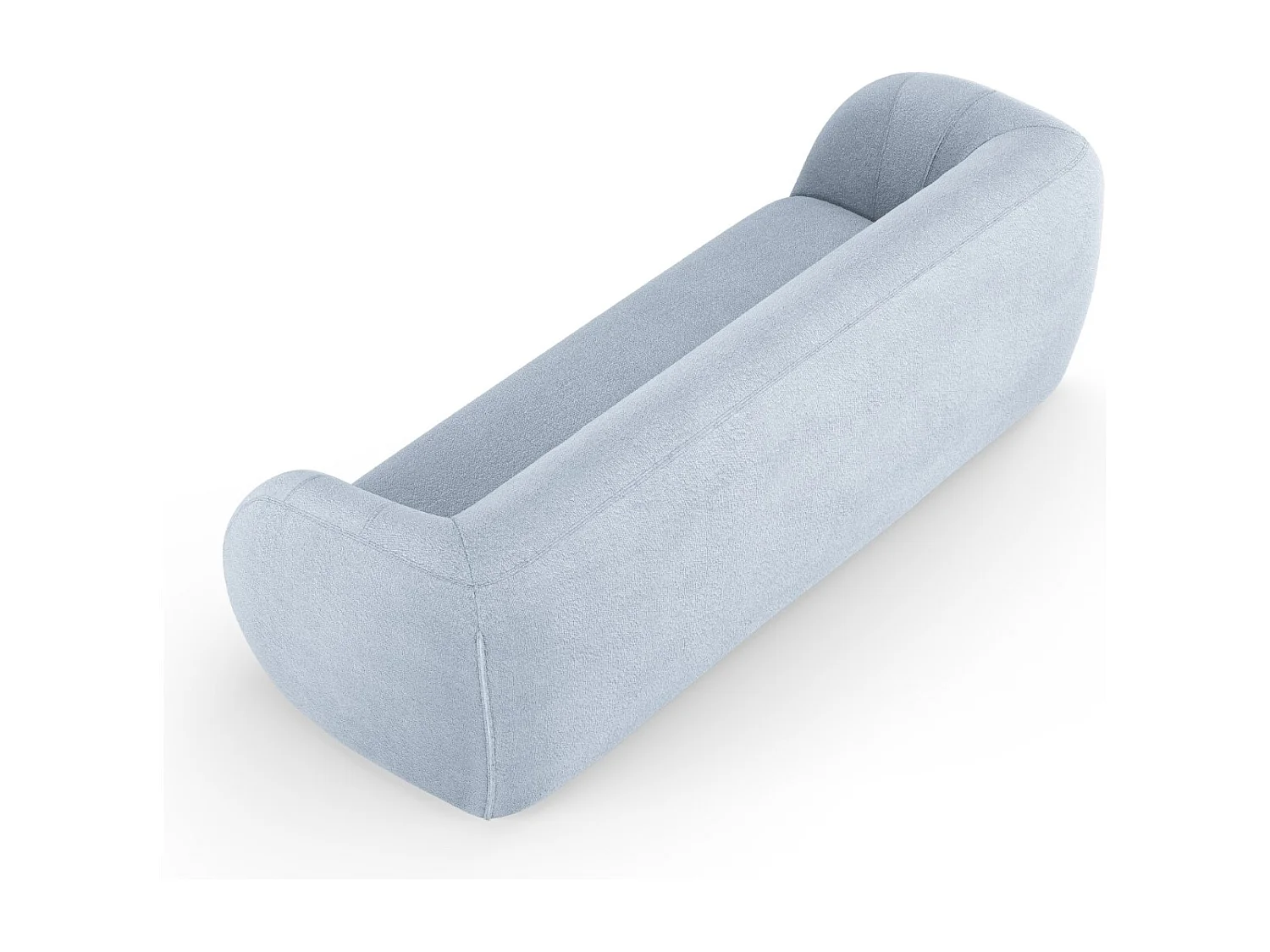 Cosmopolitan Design - Sofá "Essen" 3 lugares em tecido bouclé azul claro - 230x95x86cm