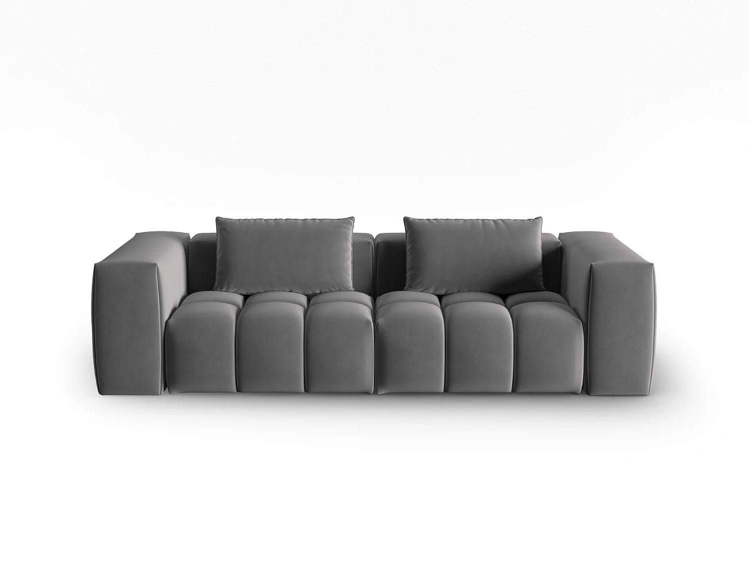 CXL by Christian Lacroix - Modulaire bank "Lorella" 3 zitplaatsen, Flueel, Cement - 230x85x70cm