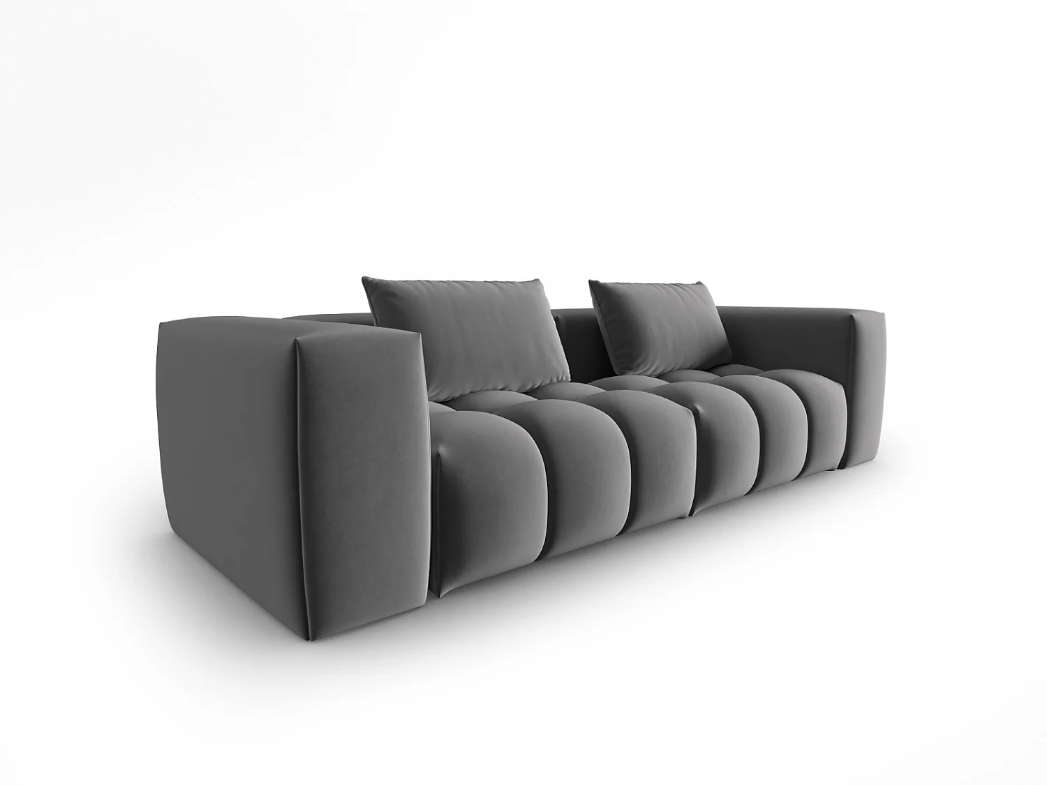 CXL by Christian Lacroix - Modulaire bank "Lorella" 3 zitplaatsen, Flueel, Cement - 230x85x70cm