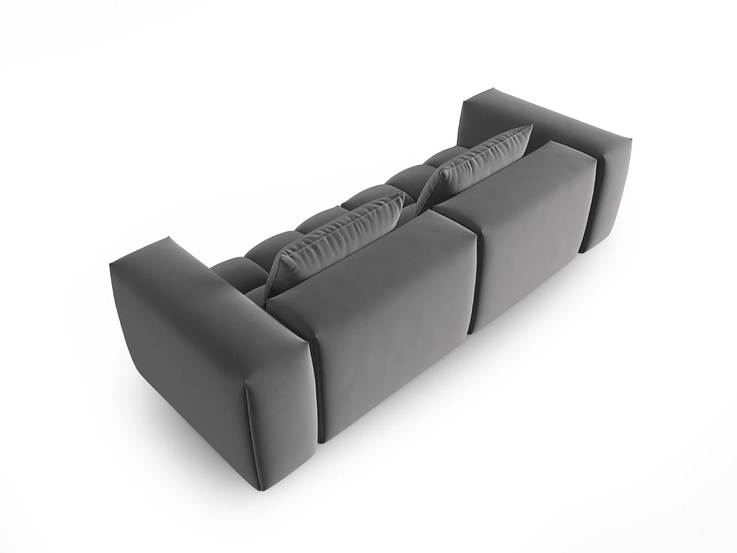 CXL by Christian Lacroix - Modulaire bank "Lorella" 3 zitplaatsen, Flueel, Cement - 230x85x70cm