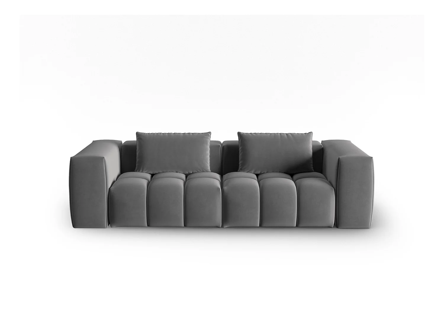 CXL by Christian Lacroix - Modulaire bank "Lorella" 3 zitplaatsen, Flueel, Cement - 230x85x70cm