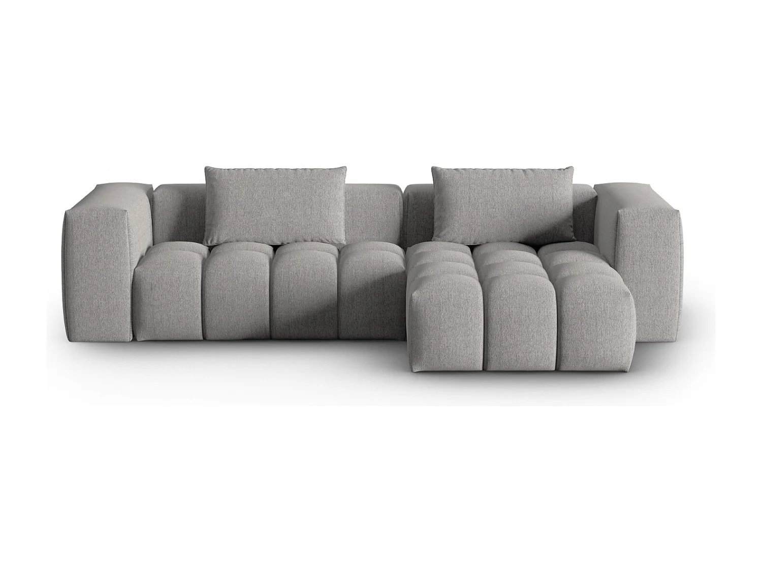 CXL by Christian Lacroix - Sofá modular de canto direito "Lorella" 3 lugares em tecido estrutural bege escuro - 260x145x70cm