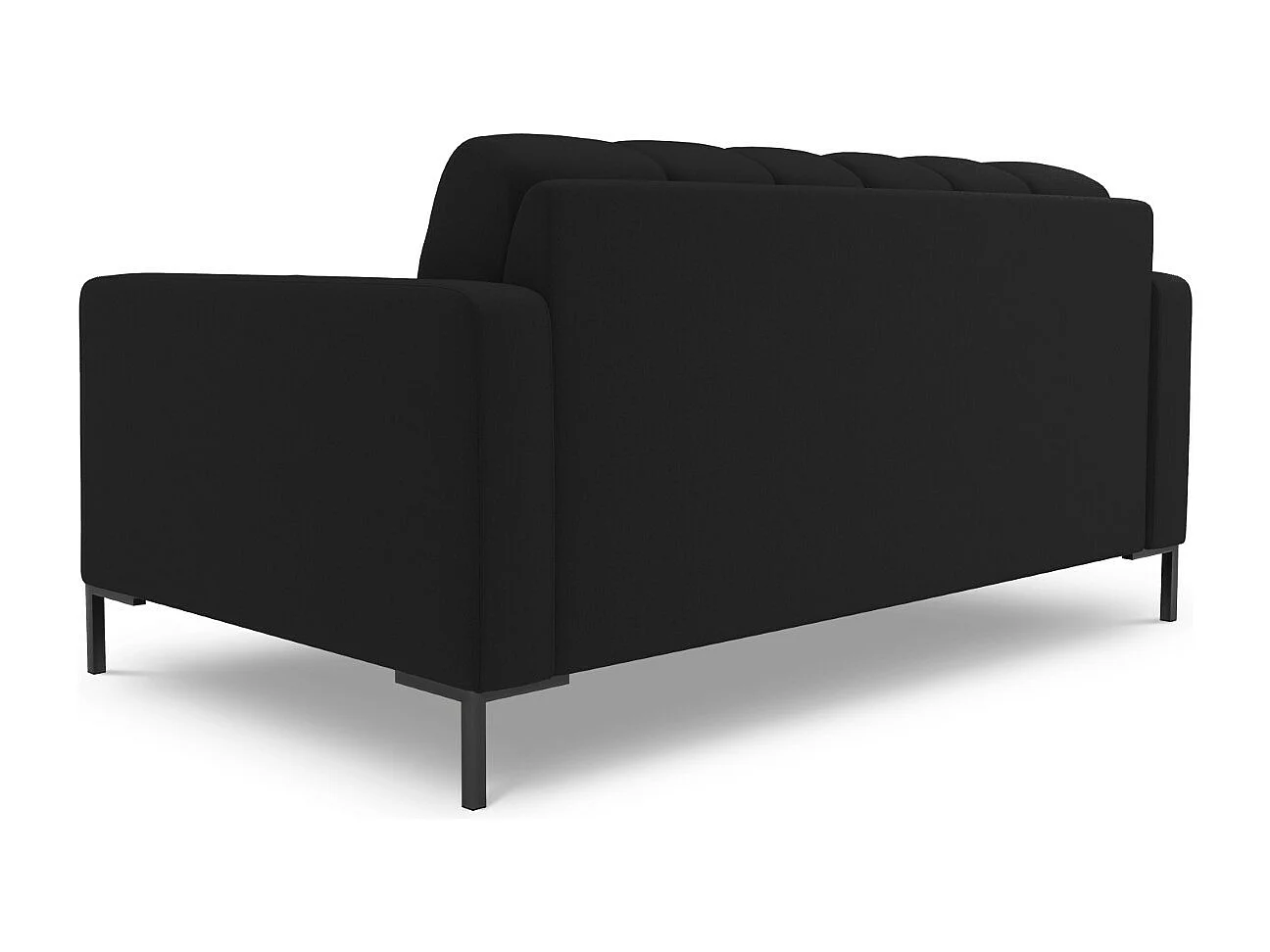 Cosmopolitan Design - 2-Sitzer Sofa "Bali" aus strukturiertem Stoff schwarz - 152x92x75cm