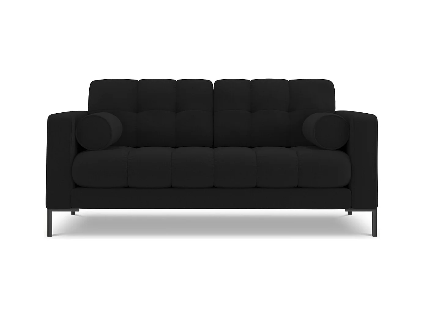 Cosmopolitan Design - Canapé "Bali" 2 places en tissu structurel noir - 152x92x75cm