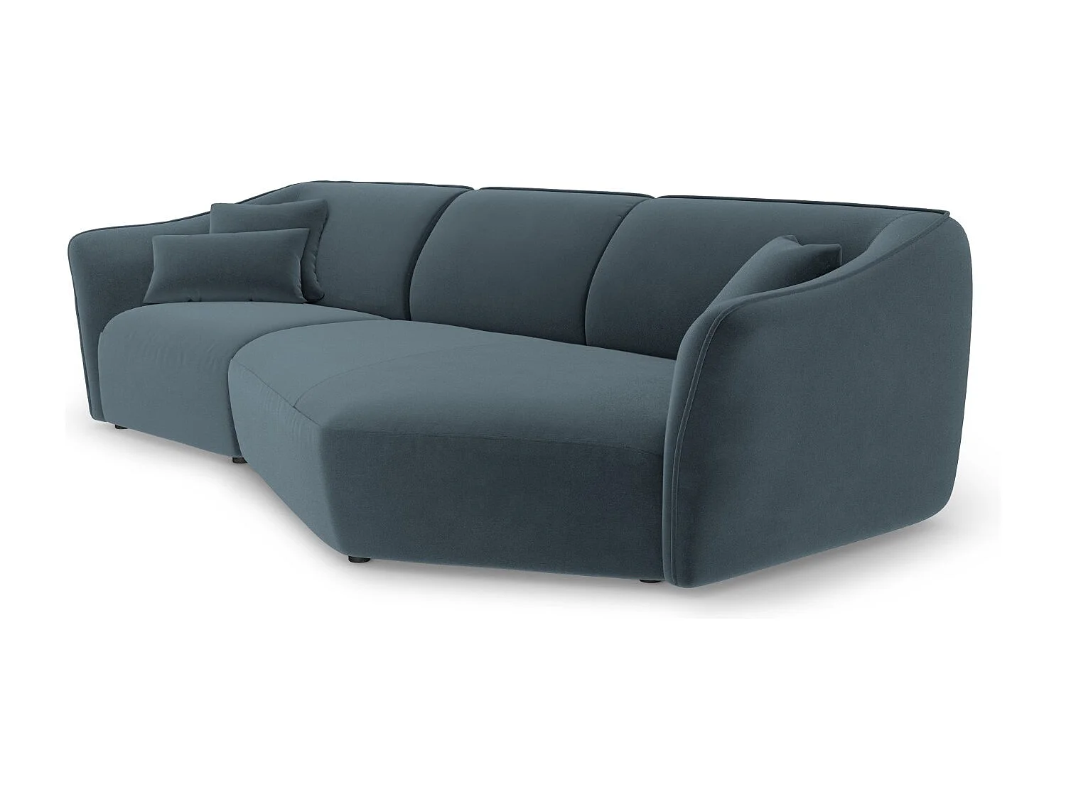 Cosmopolitan Design - Narożnik prawy panoramiczny, "Tokyo" 5 miejsc welur, niebieski pastelowy - 292x138x79cm