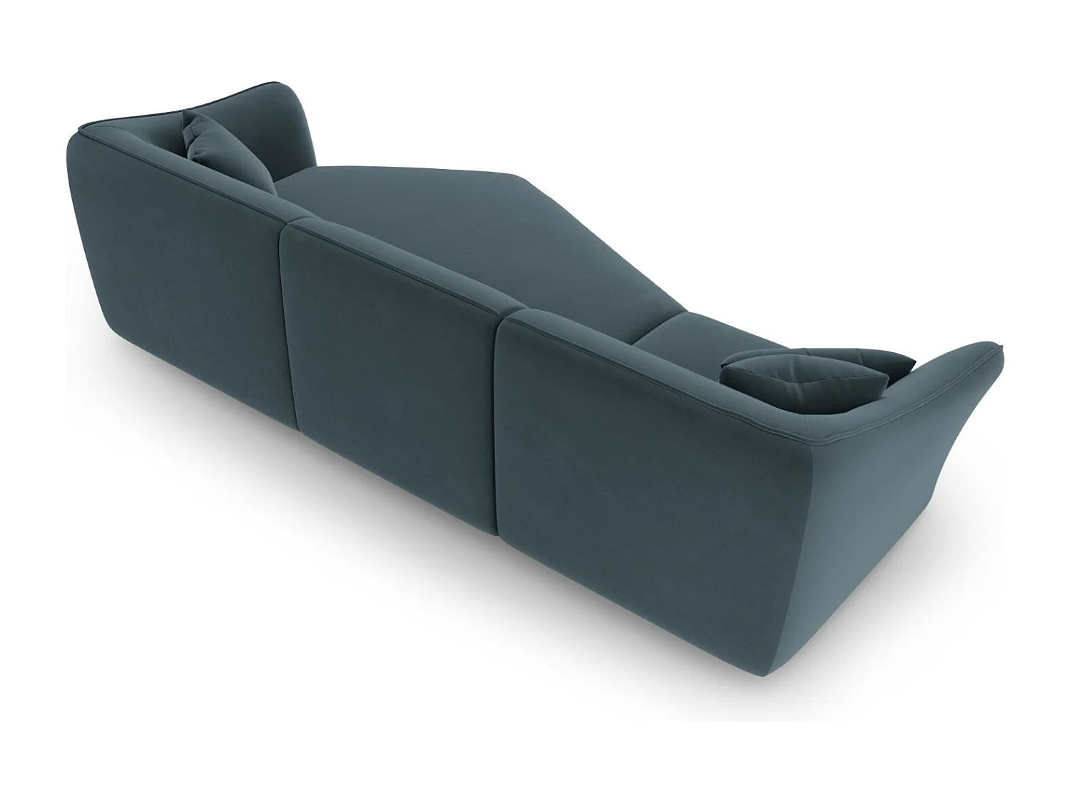 Cosmopolitan Design - Narożnik prawy panoramiczny, "Tokyo" 5 miejsc welur, niebieski pastelowy - 292x138x79cm