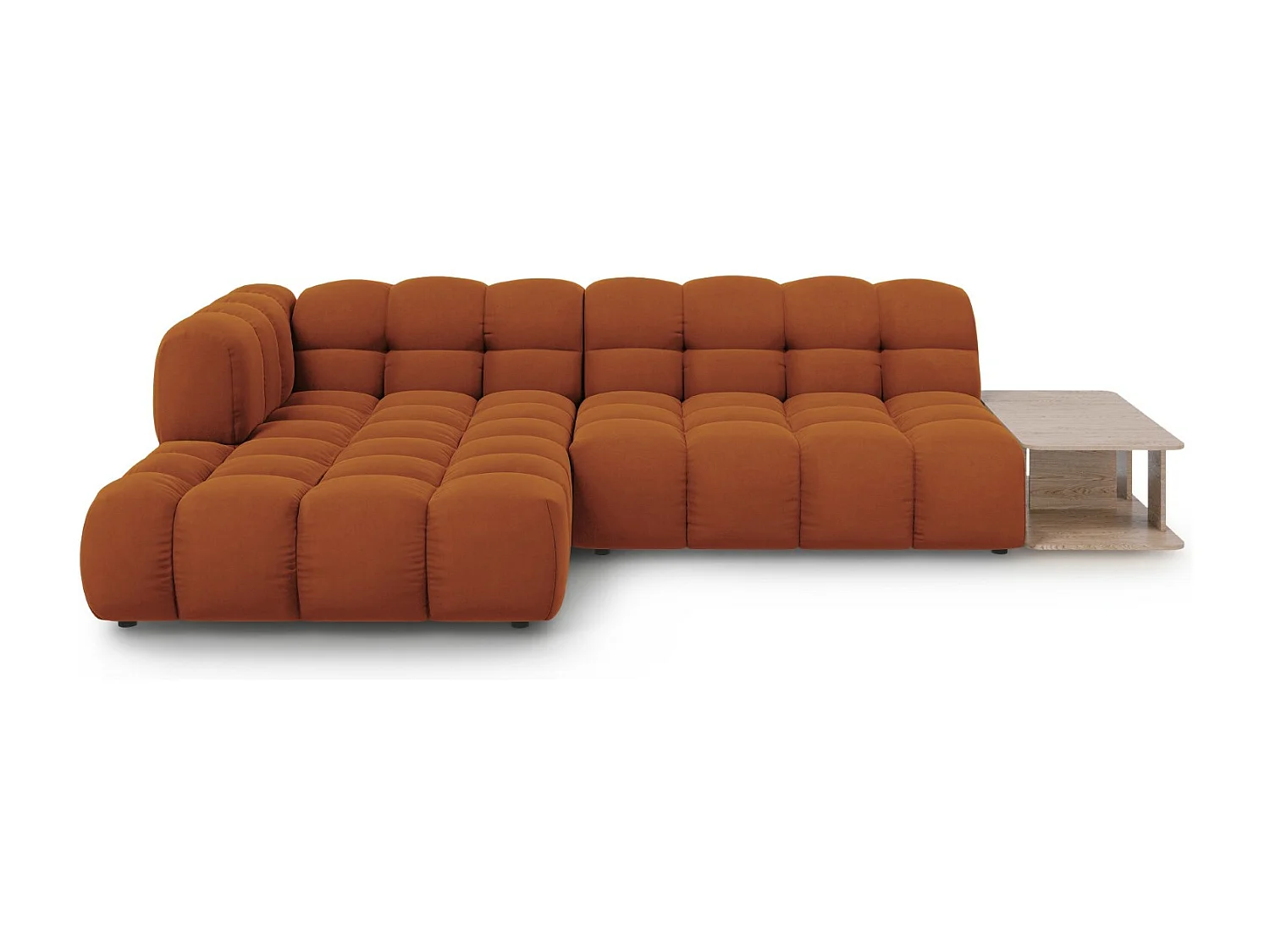 Cosmopolitan Design - Divano angolare modulare sinistro "Sky" 4 posti in velluto terracotta - 297x162x75cm