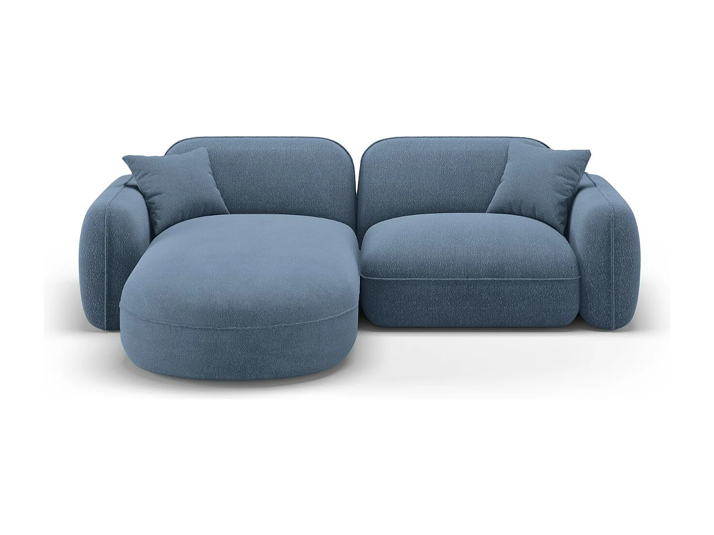 CXL by Christian Lacroix - 3-Sitzer modulares Ecksofa links "Lucien" Sitzer aus Samt blue jeans - 230x165x70cm