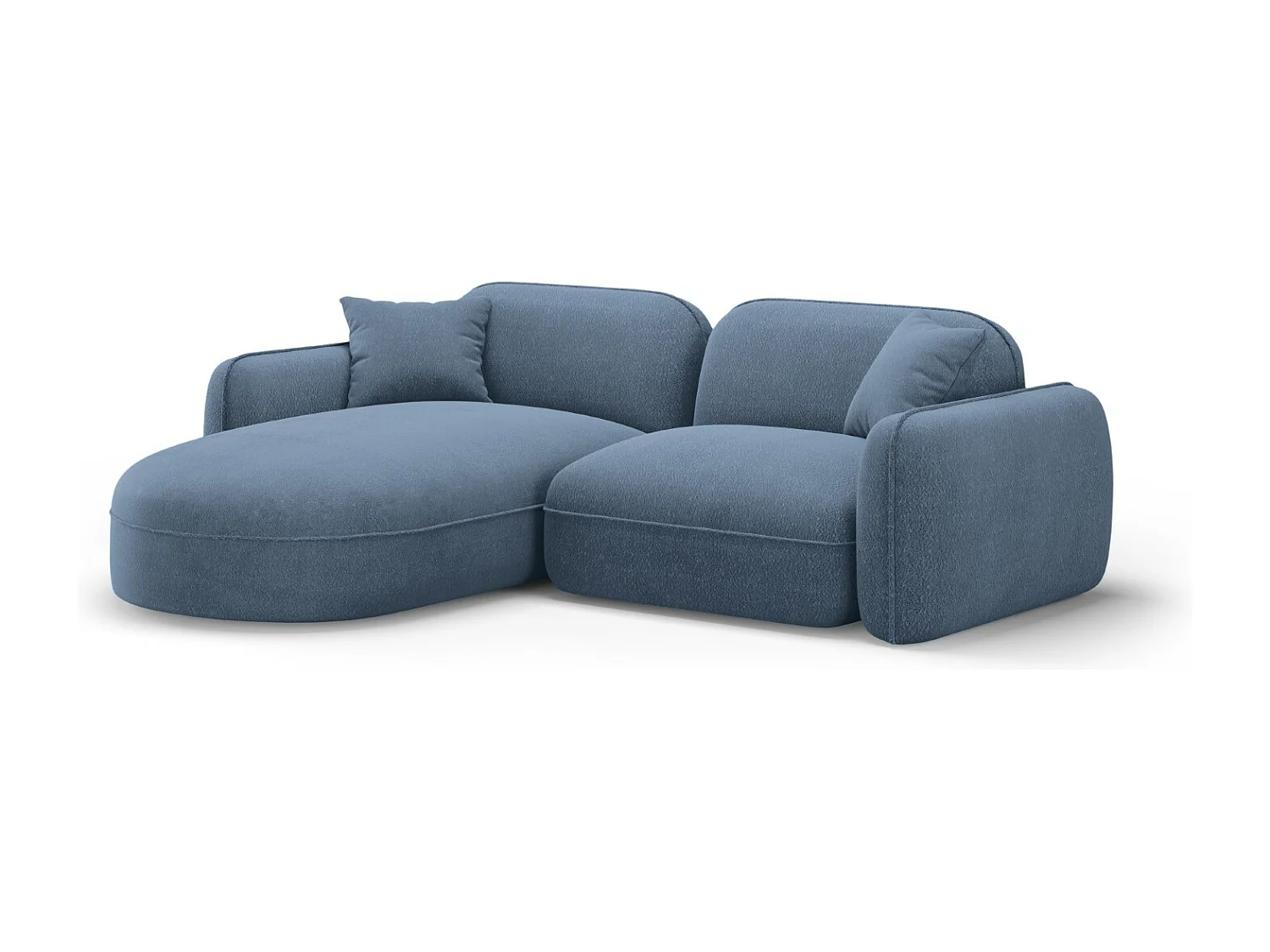 CXL by Christian Lacroix - 3-Sitzer modulares Ecksofa links "Lucien" Sitzer aus Samt blue jeans - 230x165x70cm
