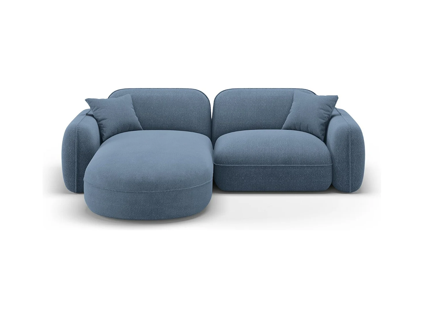 CXL by Christian Lacroix - Modulaire hoekbank links "Lucien" 3 zitplaatsen, Flueel, Blauwe spijkerbroek - 230x165x70cm